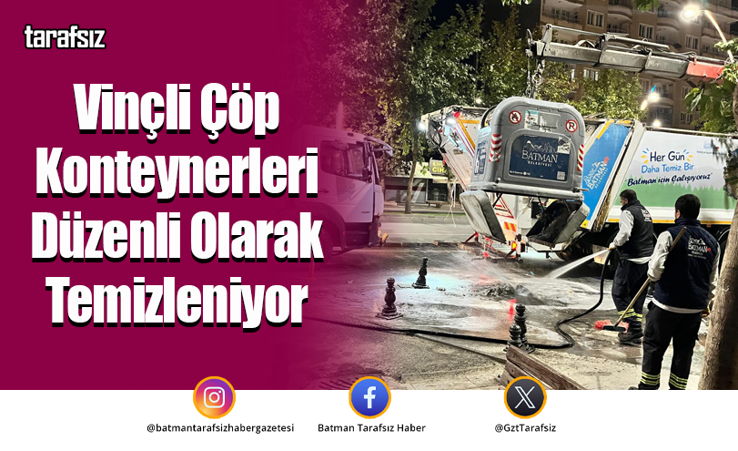Vinçli Çöp Konteynerleri Düzenli Olarak Temizleniyor