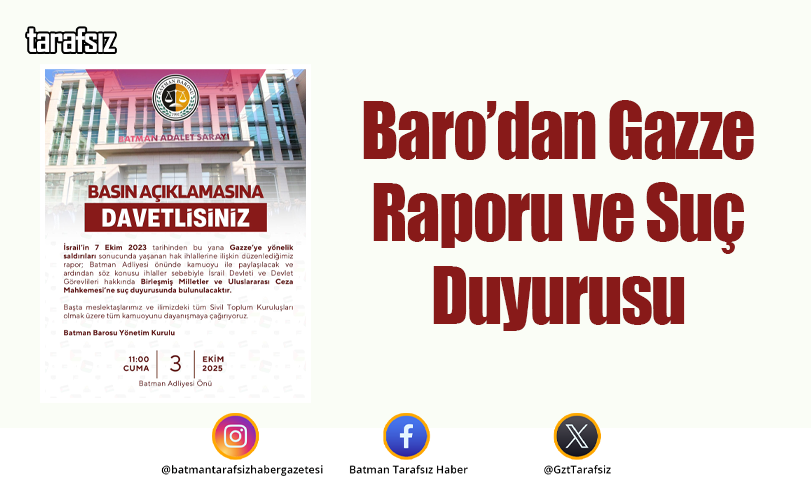 Baro’dan Gazze Raporu ve Suç Duyurusu