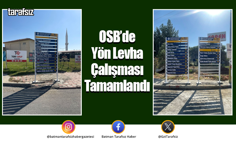 OSB’de Yön Levha Çalışması Tamamlandı