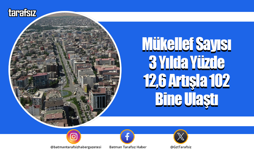 Mükellef Sayısı 3 Yılda Yüzde 12,6 Artışla 102 Bine Ulaştı