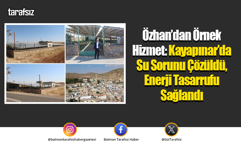 Özhan’dan Örnek Hizmet: Kayapınar’da Su Sorunu Çözüldü, Enerji Tasarrufu Sağlandı
