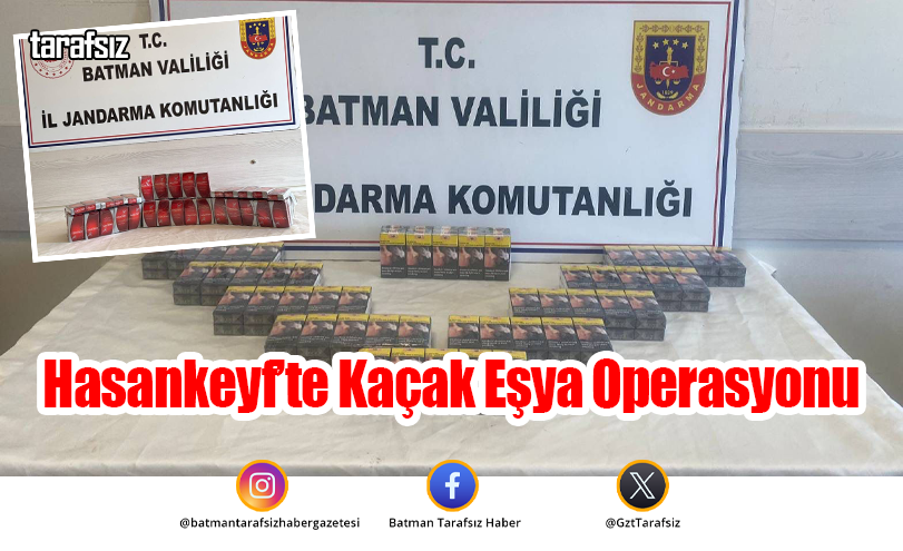 Hasankeyf’te Kaçak Eşya Operasyonu
