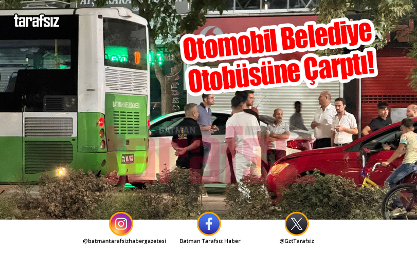 Otomobil Belediye Otobüsüne Çarptı!