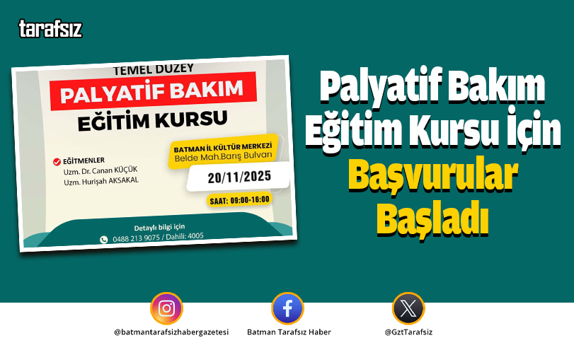 Palyatif Bakım Eğitim Kursu İçin Başvurular Başladı