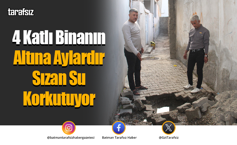 4 Katlı Binanın Altına Aylardır Sızan Su Korkutuyor