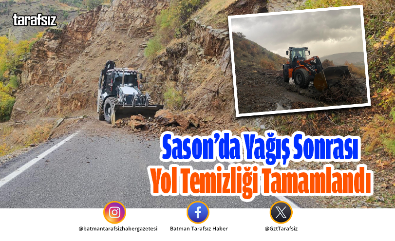 Sason’da Yağış Sonrası Yol Temizliği Tamamlandı