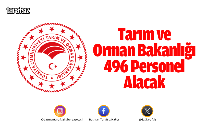 Tarım ve Orman Bakanlığı 496 Personel Alacak