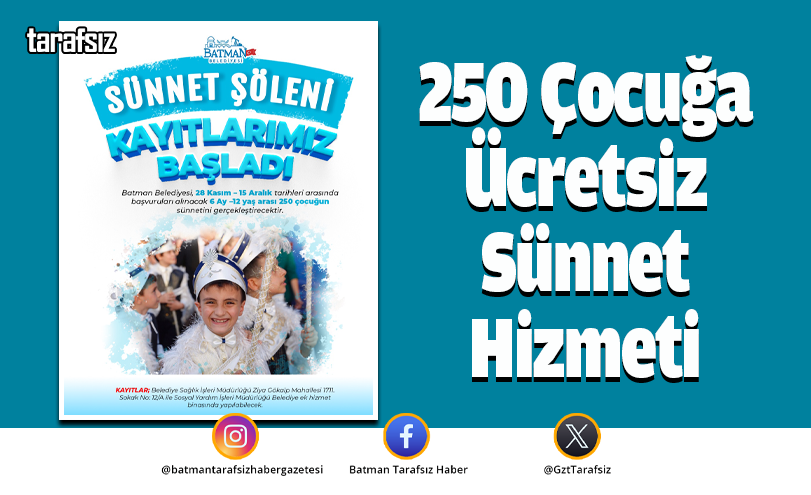 250 Çocuğa Ücretsiz Sünnet Hizmeti