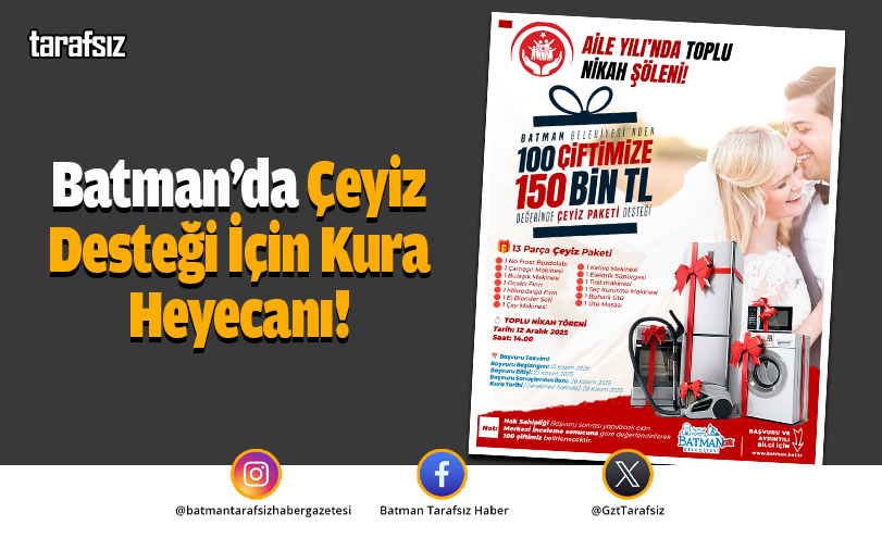 Batman’da Çeyiz Desteği İçin Kura Heyecanı!