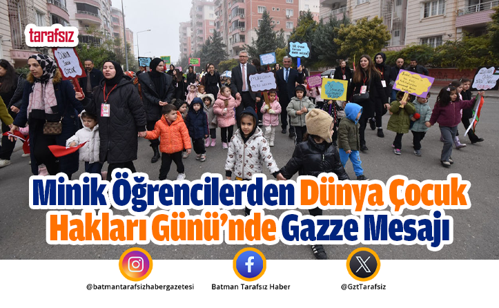Minik Öğrencilerden Dünya Çocuk Hakları Günü’nde Gazze Mesajı