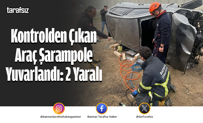 Kontrolden Çıkan Araç Şarampole Yuvarlandı: 2 Yaralı