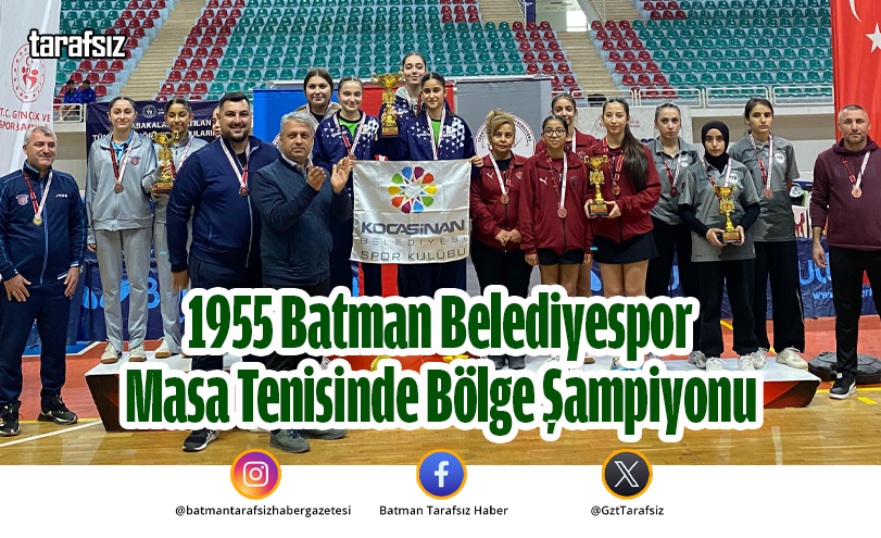 1955 Batman Belediyespor Masa Tenisinde Bölge Şampiyonu