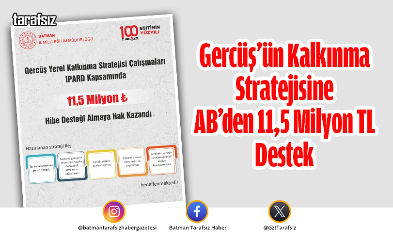 Gercüş’ün Kalkınma Stratejisine AB’den 11,5 Milyon TL Destek