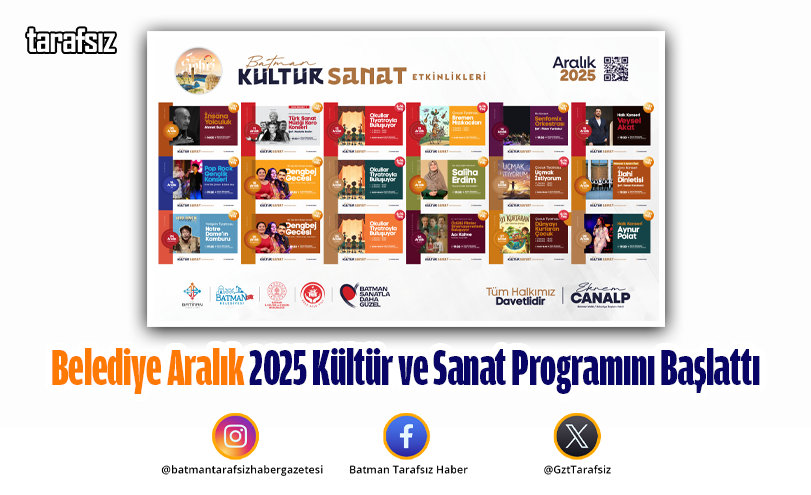Belediye Aralık 2025 Kültür ve Sanat Programını Başlattı