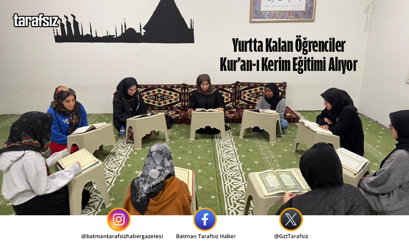 Yurtta Kalan Öğrenciler Kur’an-ı Kerim Eğitimi Alıyor