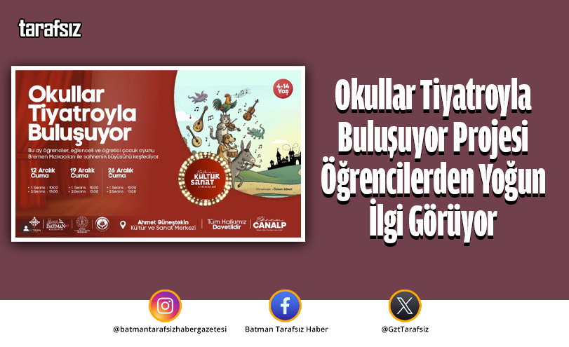 Okullar Tiyatroyla Buluşuyor Projesi Öğrencilerden Yoğun İlgi Görüyor