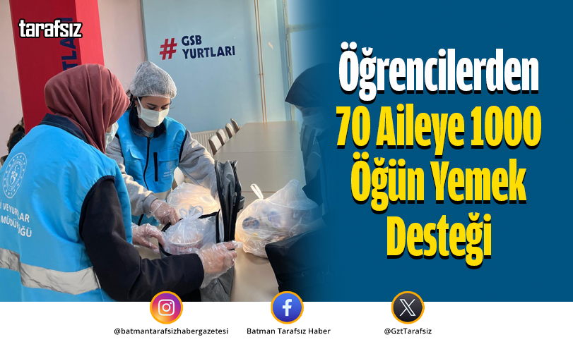 Öğrencilerden 70 Aileye 1000 Öğün Yemek Desteği