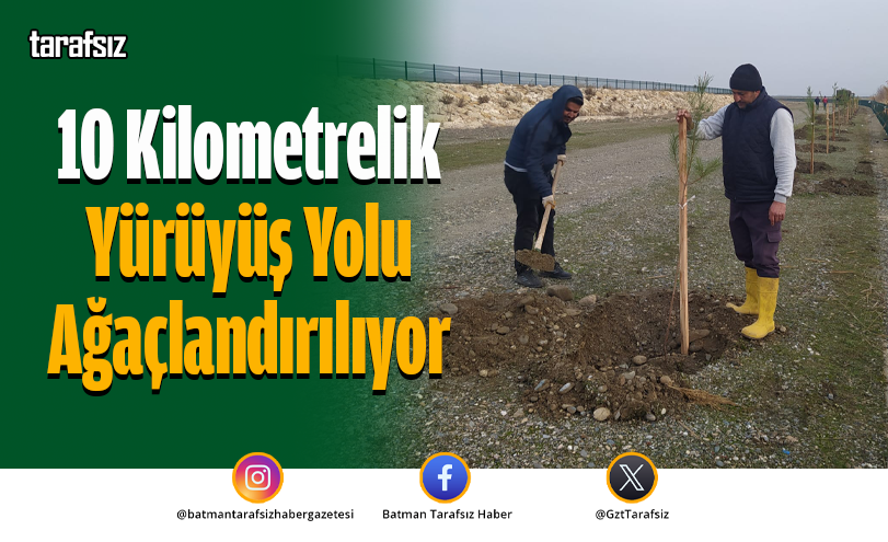 10 Kilometrelik Yürüyüş Yolu Ağaçlandırılıyor