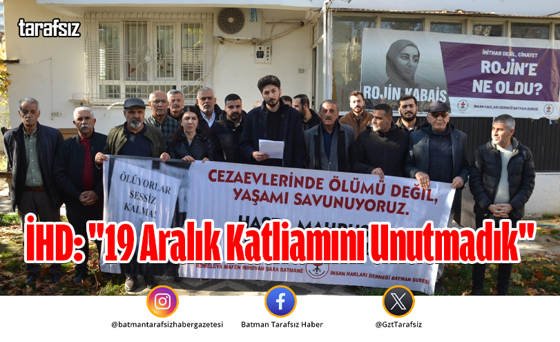 İHD: “19 Aralık Katliamını Unutmadık”