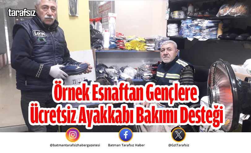 Örnek Esnaftan Gençlere Ücretsiz Ayakkabı Bakımı Desteği