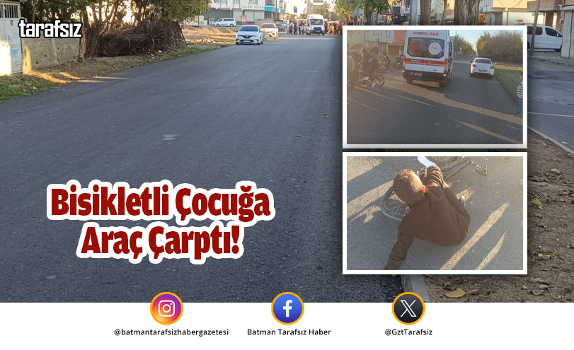 Bisikletli Çocuğa Araç Çarptı!