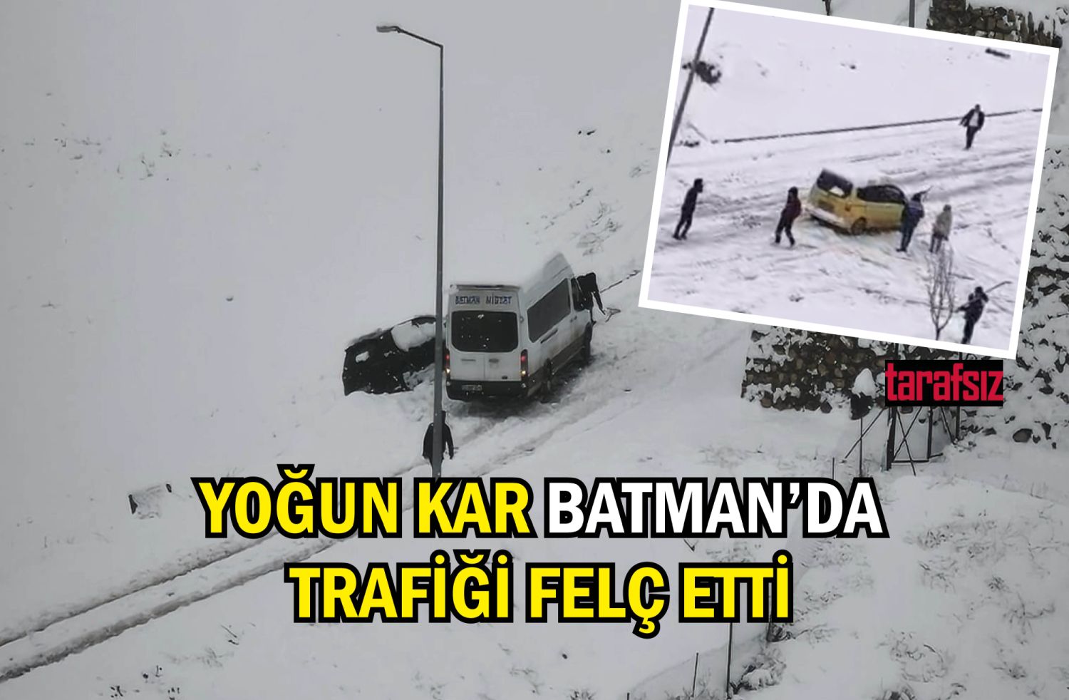 Yoğun Kar Batman’da Trafiği Felç Etti