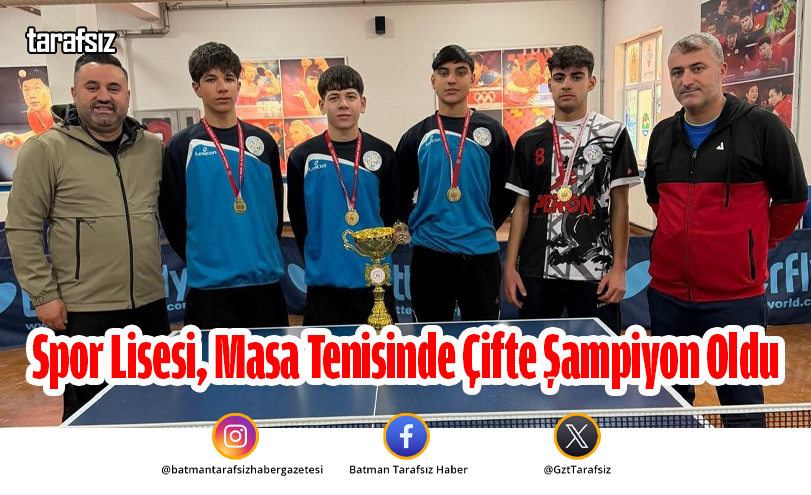 Spor Lisesi, Masa Tenisinde Çifte Şampiyon Oldu