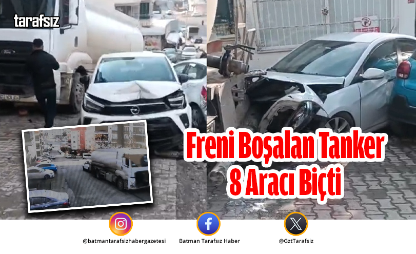 Freni Boşalan Tanker 8 Aracı Biçti