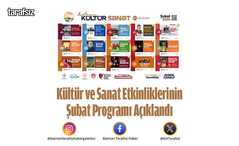 Kültür ve Sanat Etkinliklerinin Şubat Programı Açıklandı