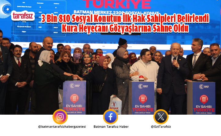 3 Bin 810 Sosyal Konutun İlk Hak Sahipleri Belirlendi