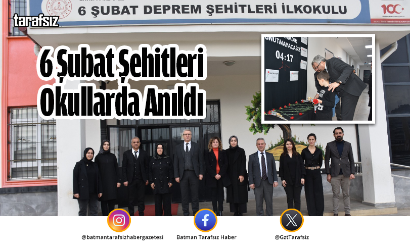 6 Şubat Şehitleri Okullarda Anıldı