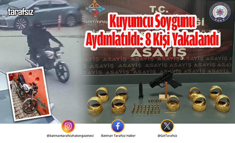 Kuyumcu Soygunu Aydınlatıldı: 8 Kişi Yakalandı