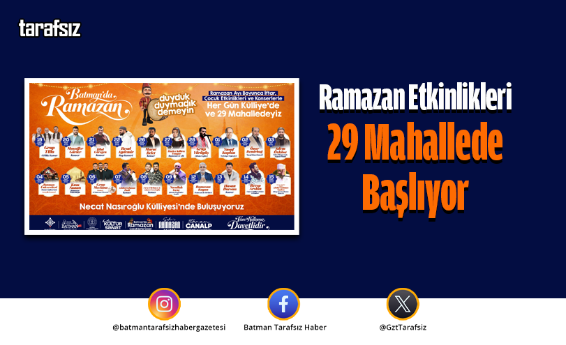 Ramazan Etkinlikleri 29 Mahallede Başlıyor