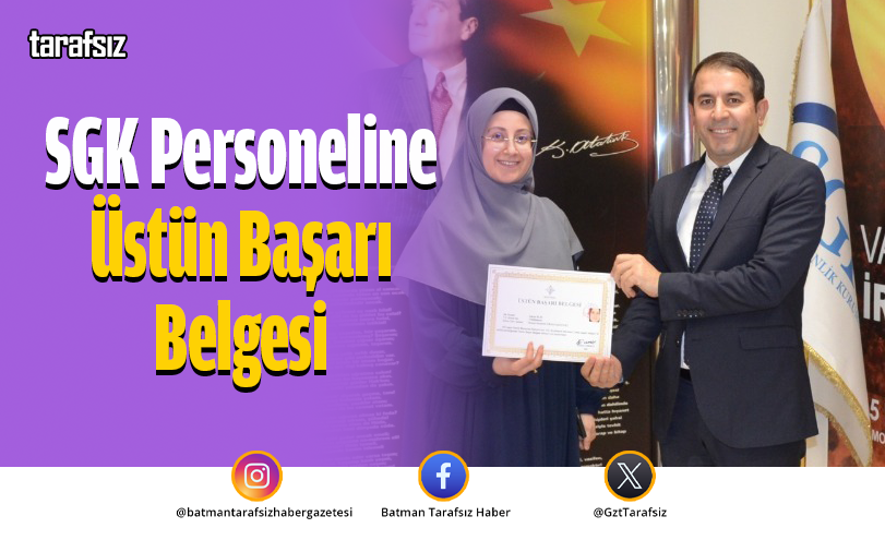 SGK Personeline Üstün Başarı Belgesi