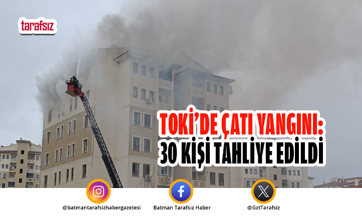 TOKİ’de Çatı Yangını: 30 Kişi Tahliye Edildi