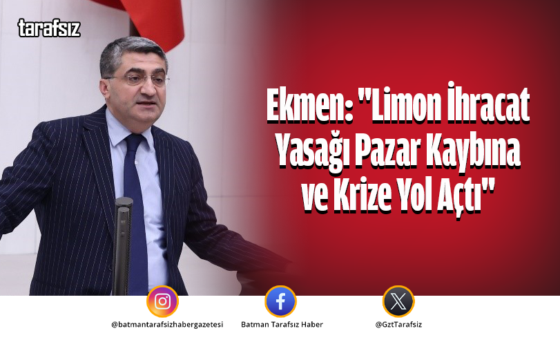 Ekmen: “Limon İhracat Yasağı Pazar Kaybına ve Krize Yol Açtı”