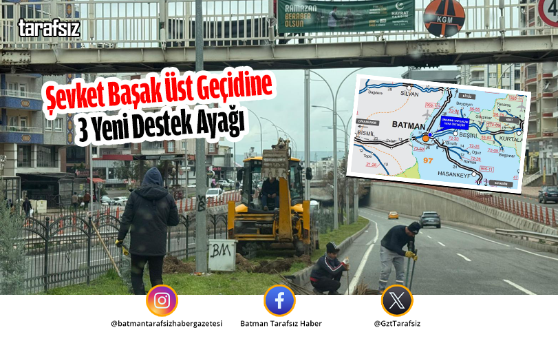 Şevket Başak Üst Geçidine 3 Yeni Destek Ayağı