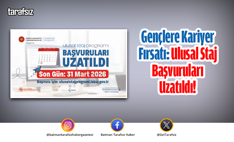 Gençlere Kariyer Fırsatı: Ulusal Staj Başvuruları Uzatıldı!