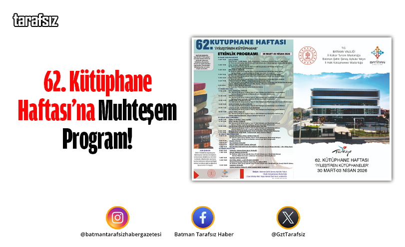62. Kütüphane Haftası’na Muhteşem Program!
