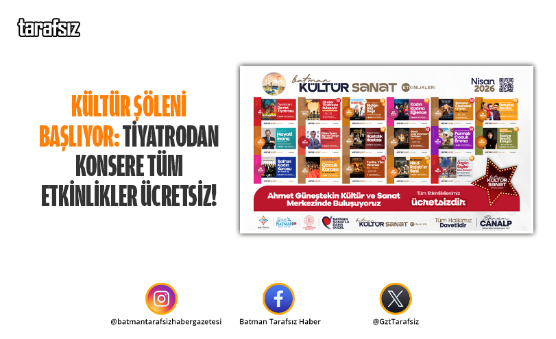 Kültür Şöleni Başlıyor: Tiyatrodan Konsere Tüm Etkinlikler Ücretsiz!