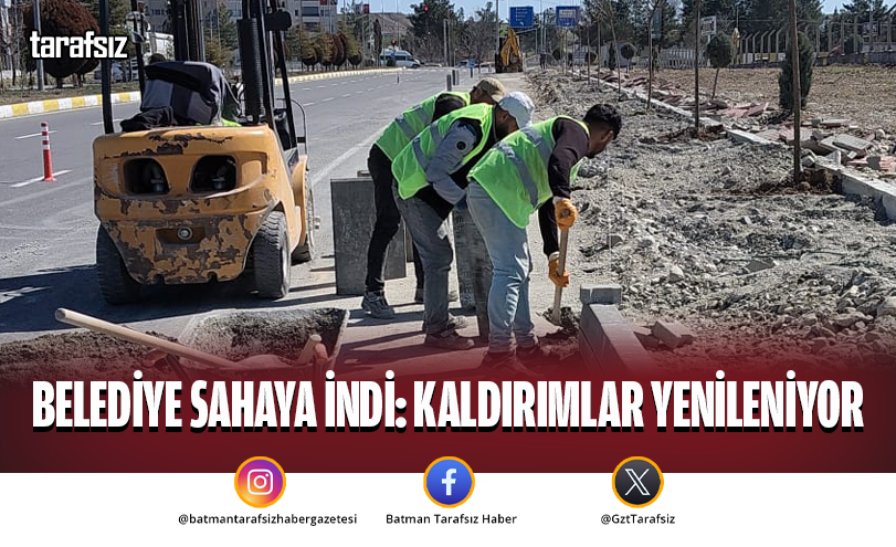 Belediye Sahaya İndi: Kaldırımlar Yenileniyor