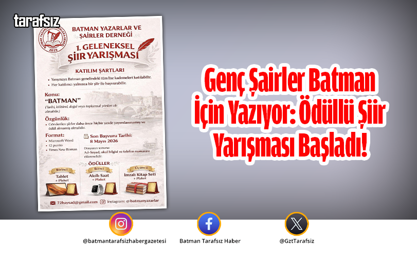 Genç Şairler Batman İçin Yazıyor: Ödüllü Şiir Yarışması Başladı!