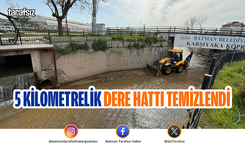5 KİLOMETRELİK DERE HATTI TEMİZLENDİ