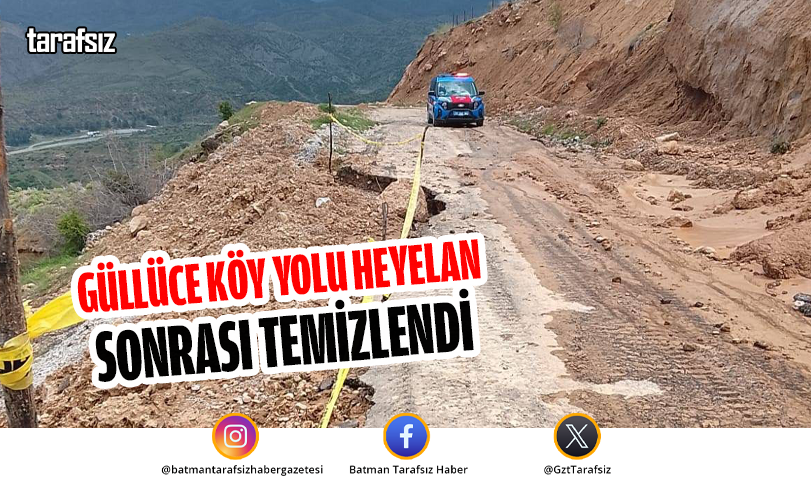 Güllüce Köy Yolu Heyelan Sonrası Temizlendi