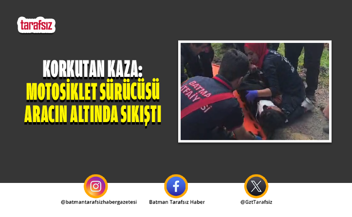Korkutan Kaza: Motosiklet Sürücüsü Aracın Altında Sıkıştı