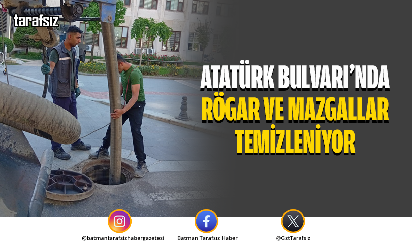 Atatürk Bulvarı’nda Rögar ve Mazgallar Temizleniyor