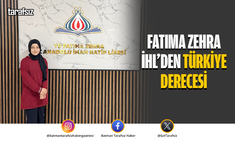 Fatıma Zehra İHL’den Türkiye Derecesi