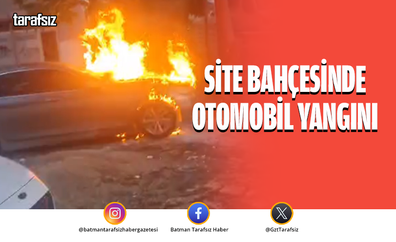 Site Bahçesinde Otomobil Yangını