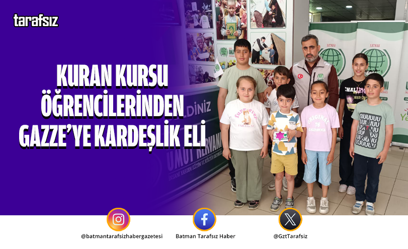 Kuran Kursu Öğrencilerinden Gazze’ye Kardeşlik Eli