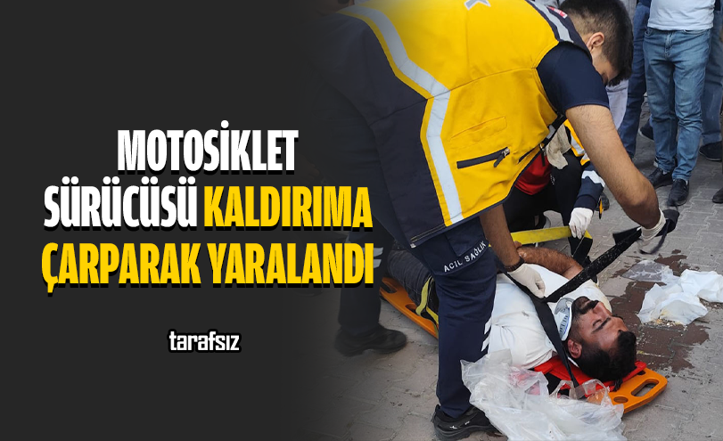 Motosiklet Sürücüsü Kaldırıma Çarparak Yaralandı